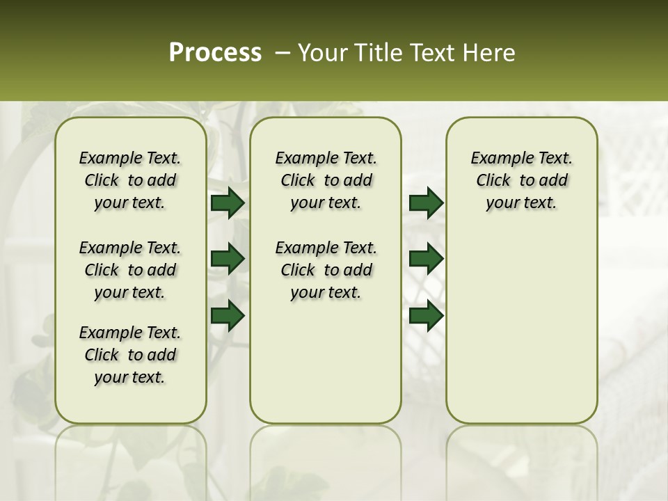 A White Wicker Chair With A Green Plant In Front Of It PowerPoint Template