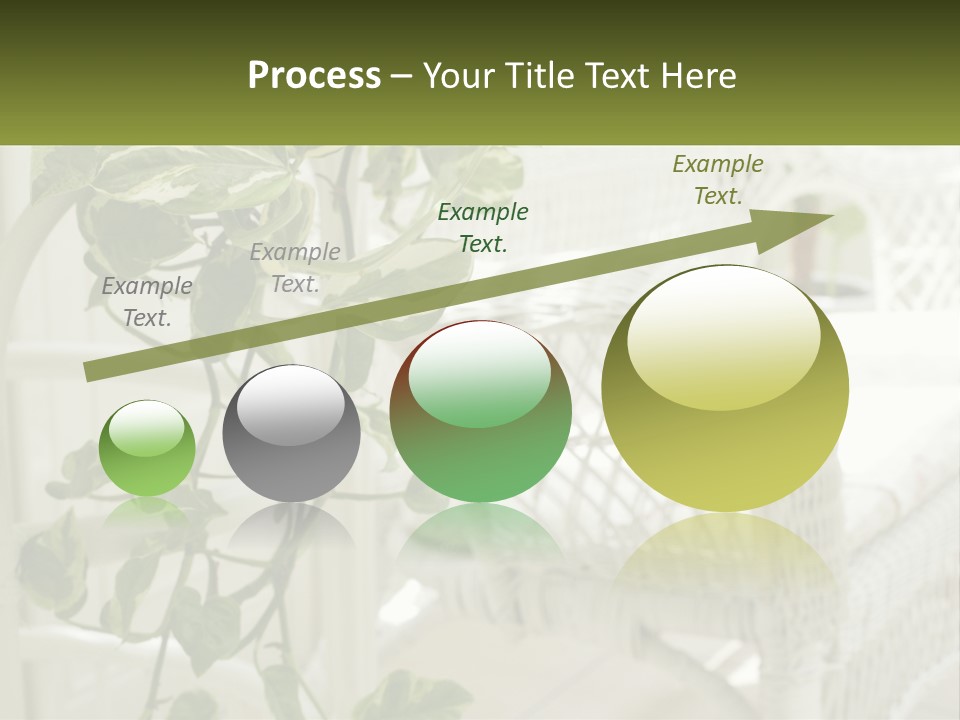 A White Wicker Chair With A Green Plant In Front Of It PowerPoint Template