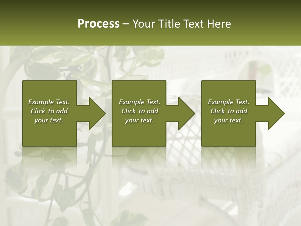 A White Wicker Chair With A Green Plant In Front Of It PowerPoint Template