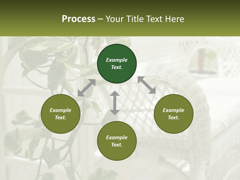 A White Wicker Chair With A Green Plant In Front Of It PowerPoint Template