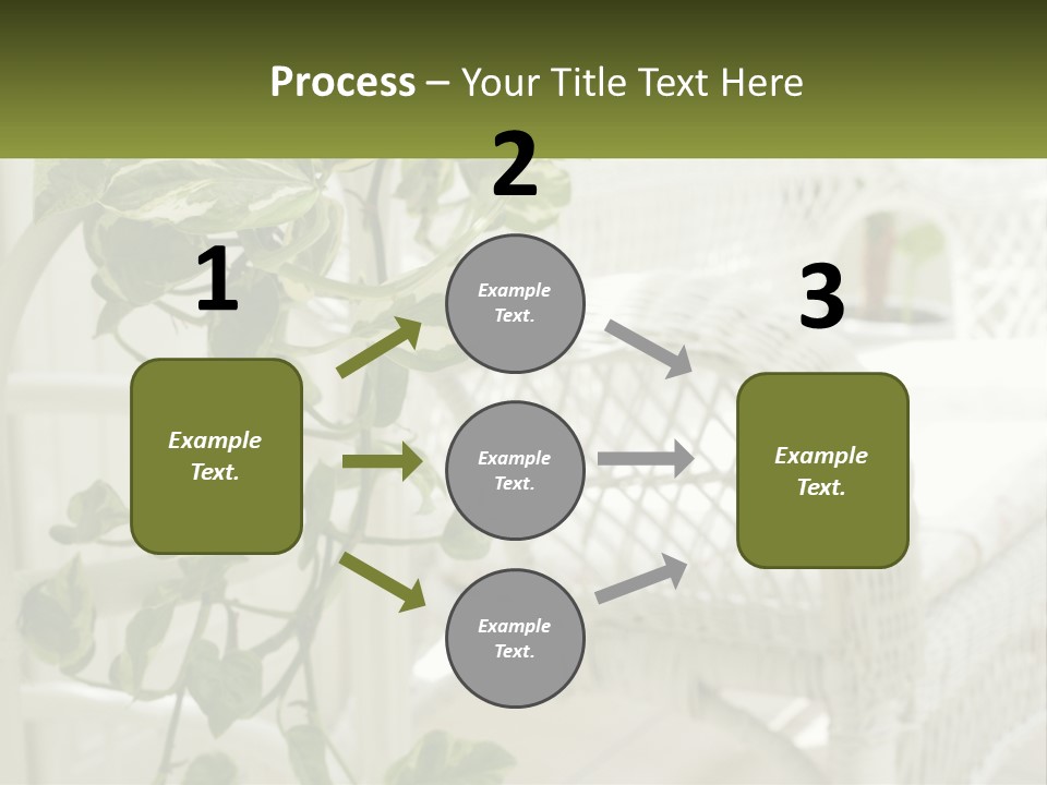 A White Wicker Chair With A Green Plant In Front Of It PowerPoint Template
