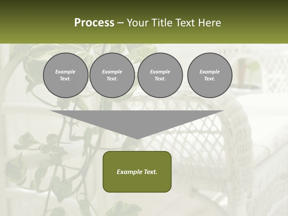 A White Wicker Chair With A Green Plant In Front Of It PowerPoint Template