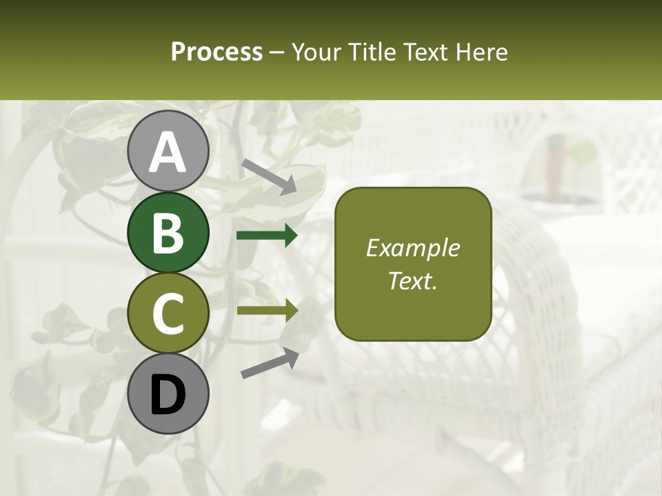 A White Wicker Chair With A Green Plant In Front Of It PowerPoint Template