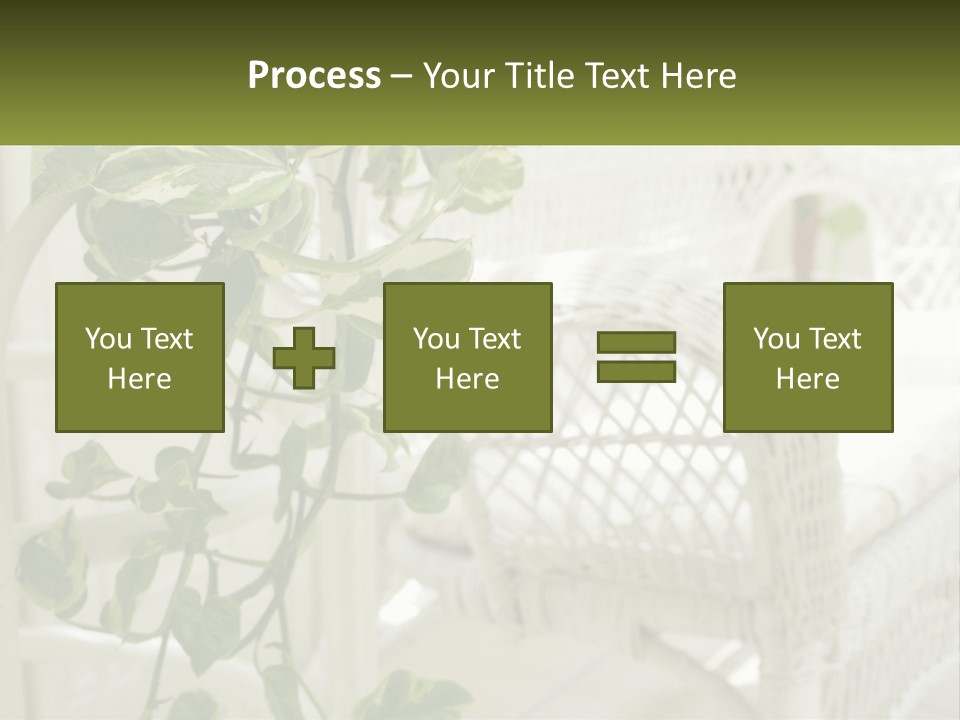 A White Wicker Chair With A Green Plant In Front Of It PowerPoint Template