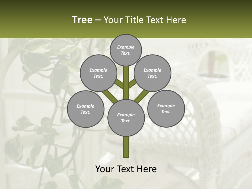 A White Wicker Chair With A Green Plant In Front Of It PowerPoint Template