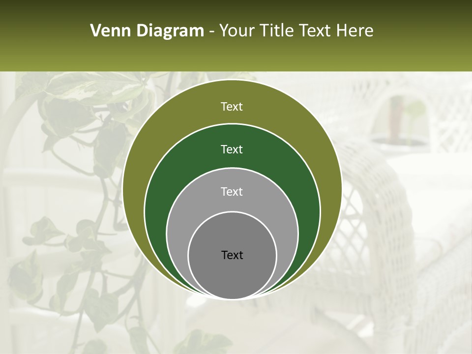 A White Wicker Chair With A Green Plant In Front Of It PowerPoint Template
