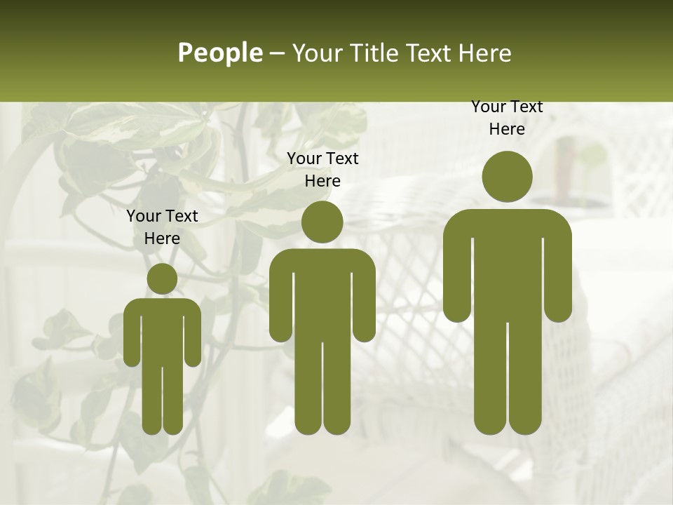 A White Wicker Chair With A Green Plant In Front Of It PowerPoint Template