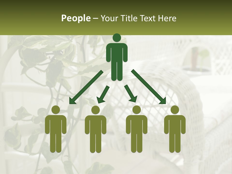 A White Wicker Chair With A Green Plant In Front Of It PowerPoint Template