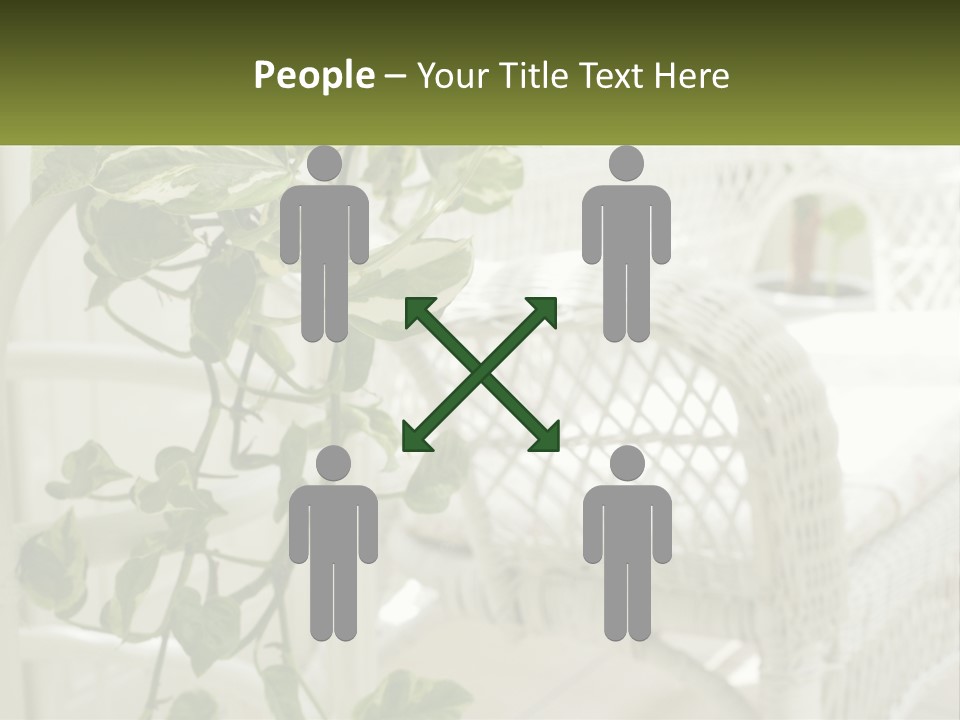 A White Wicker Chair With A Green Plant In Front Of It PowerPoint Template