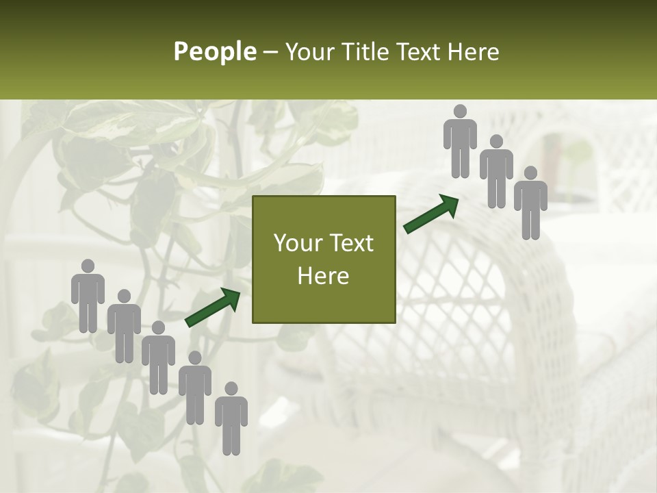A White Wicker Chair With A Green Plant In Front Of It PowerPoint Template