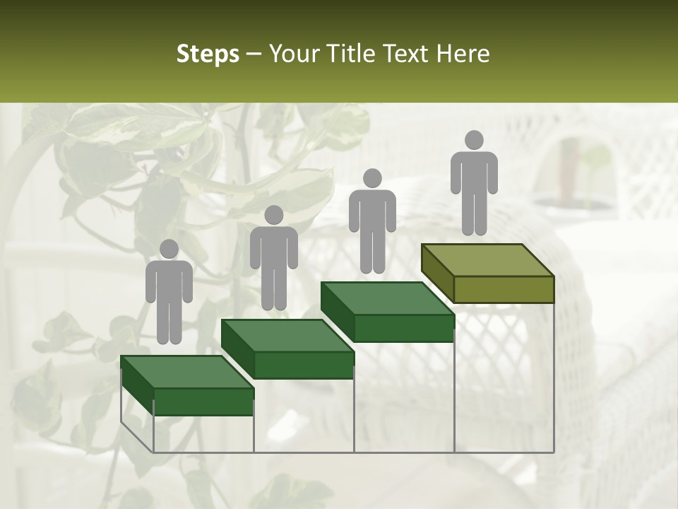 A White Wicker Chair With A Green Plant In Front Of It PowerPoint Template