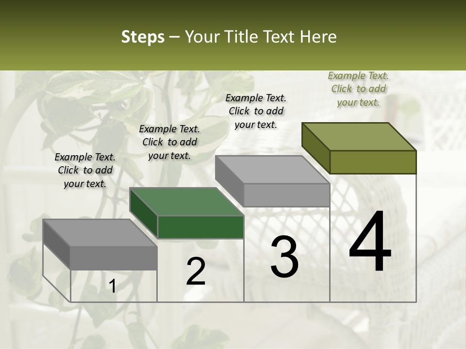A White Wicker Chair With A Green Plant In Front Of It PowerPoint Template