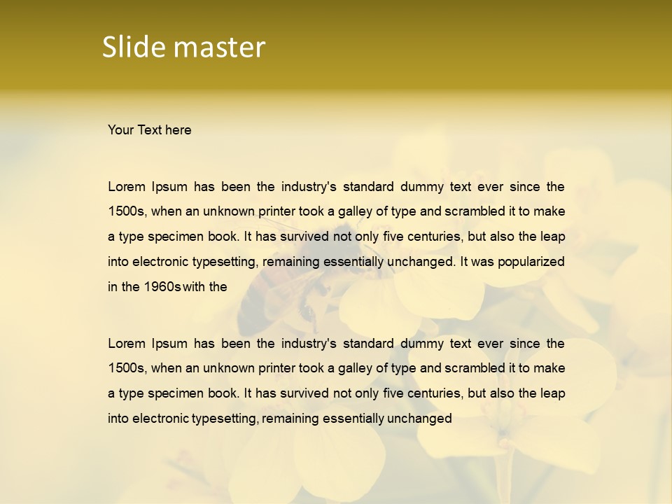 A Bee On A Yellow Flower Powerpoint Template PowerPoint Template
