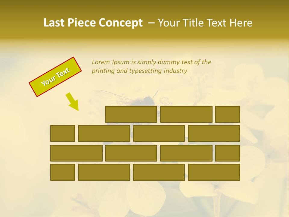 A Bee On A Yellow Flower Powerpoint Template PowerPoint Template