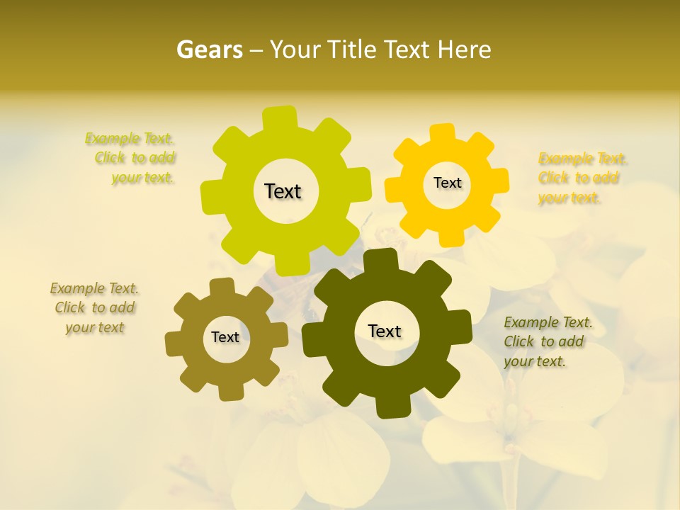 A Bee On A Yellow Flower Powerpoint Template PowerPoint Template