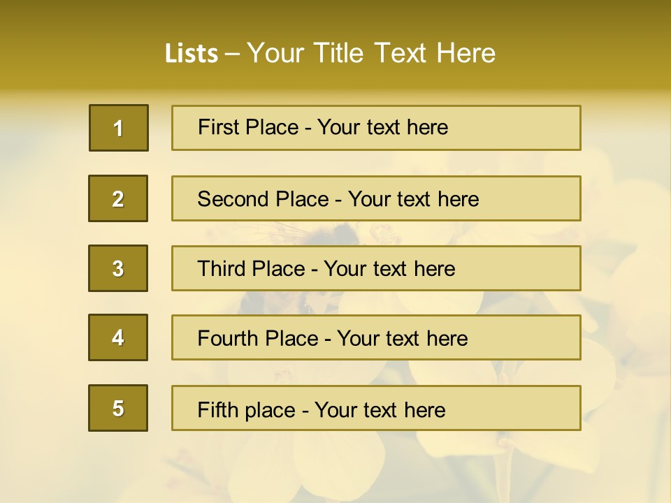 A Bee On A Yellow Flower Powerpoint Template PowerPoint Template