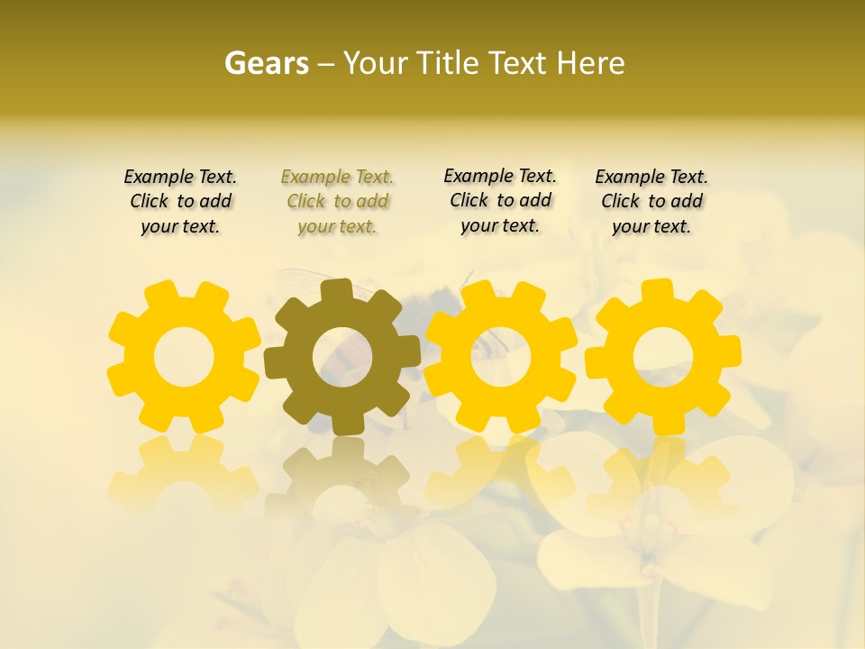 A Bee On A Yellow Flower Powerpoint Template PowerPoint Template