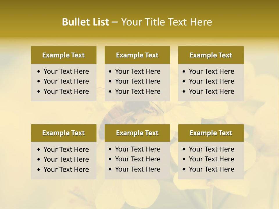 A Bee On A Yellow Flower Powerpoint Template PowerPoint Template
