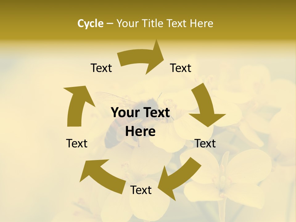 A Bee On A Yellow Flower Powerpoint Template PowerPoint Template