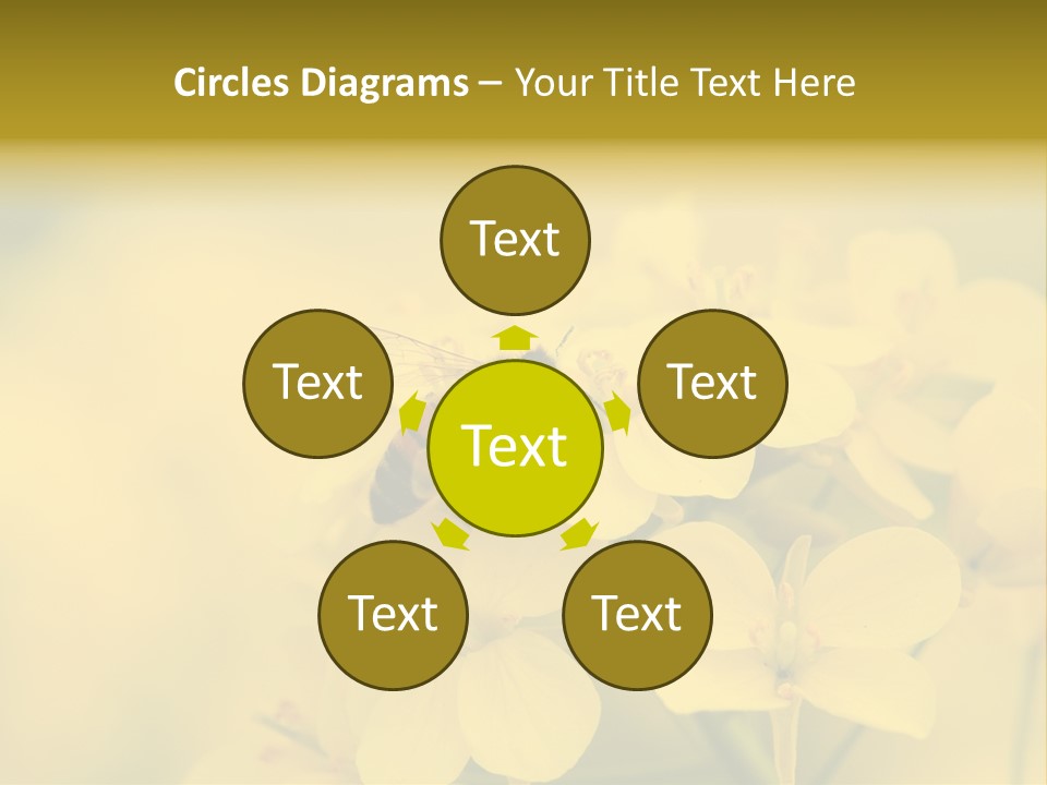 A Bee On A Yellow Flower Powerpoint Template PowerPoint Template