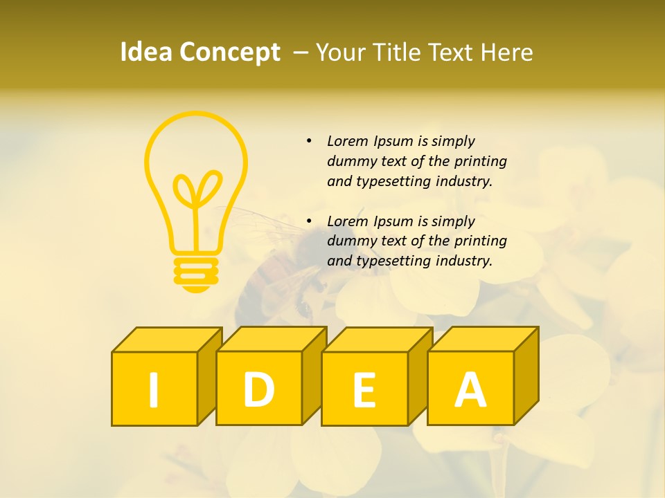 A Bee On A Yellow Flower Powerpoint Template PowerPoint Template