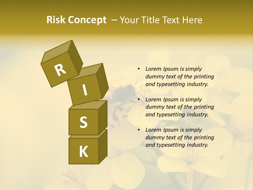 A Bee On A Yellow Flower Powerpoint Template PowerPoint Template