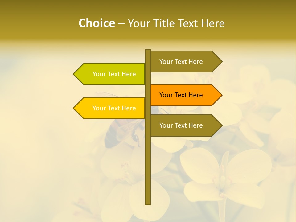 A Bee On A Yellow Flower Powerpoint Template PowerPoint Template