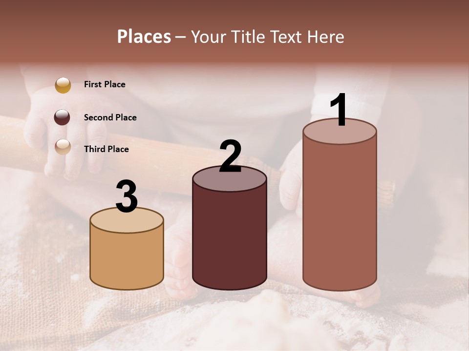 A Baby Holding A Rolling Pin On Top Of A Table PowerPoint Template