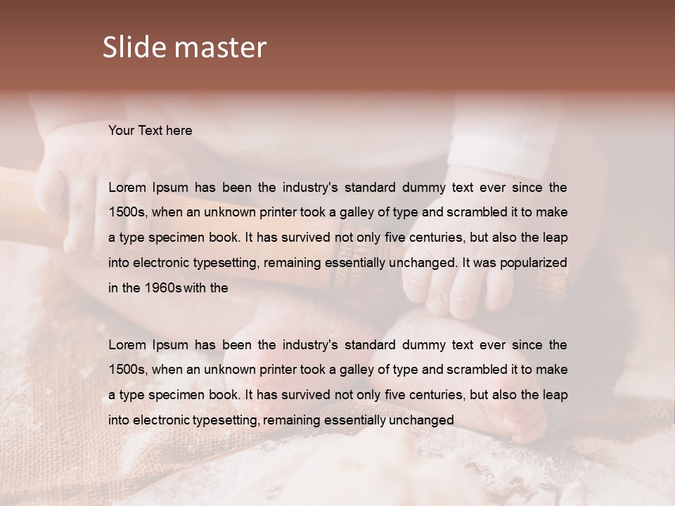 A Baby Holding A Rolling Pin On Top Of A Table PowerPoint Template