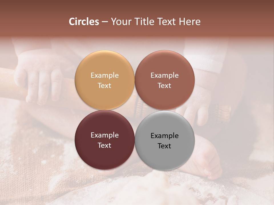 A Baby Holding A Rolling Pin On Top Of A Table PowerPoint Template