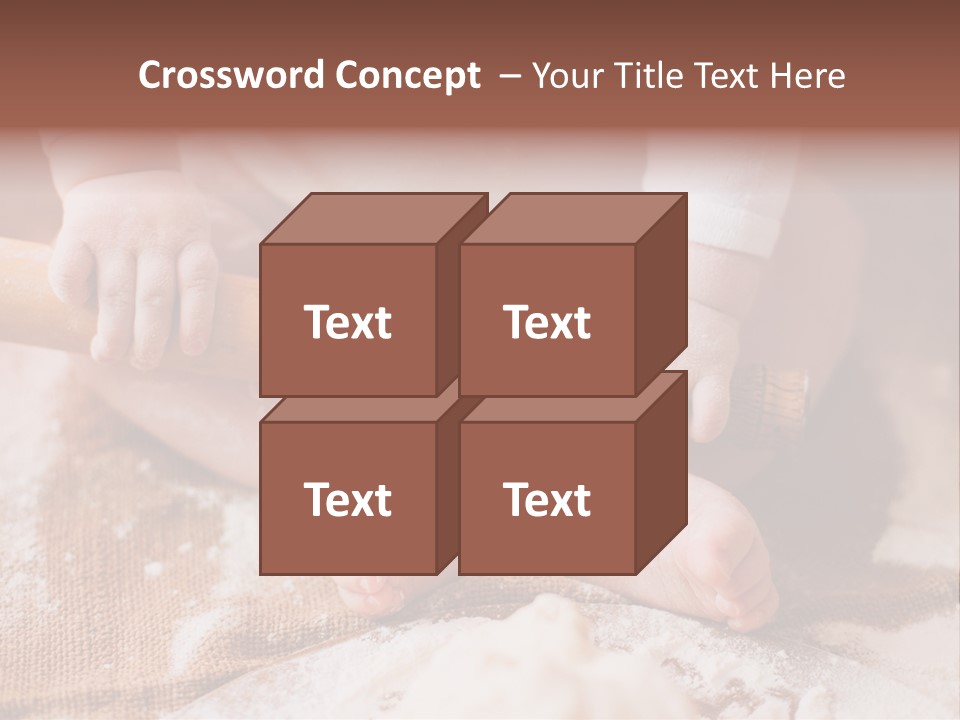 A Baby Holding A Rolling Pin On Top Of A Table PowerPoint Template
