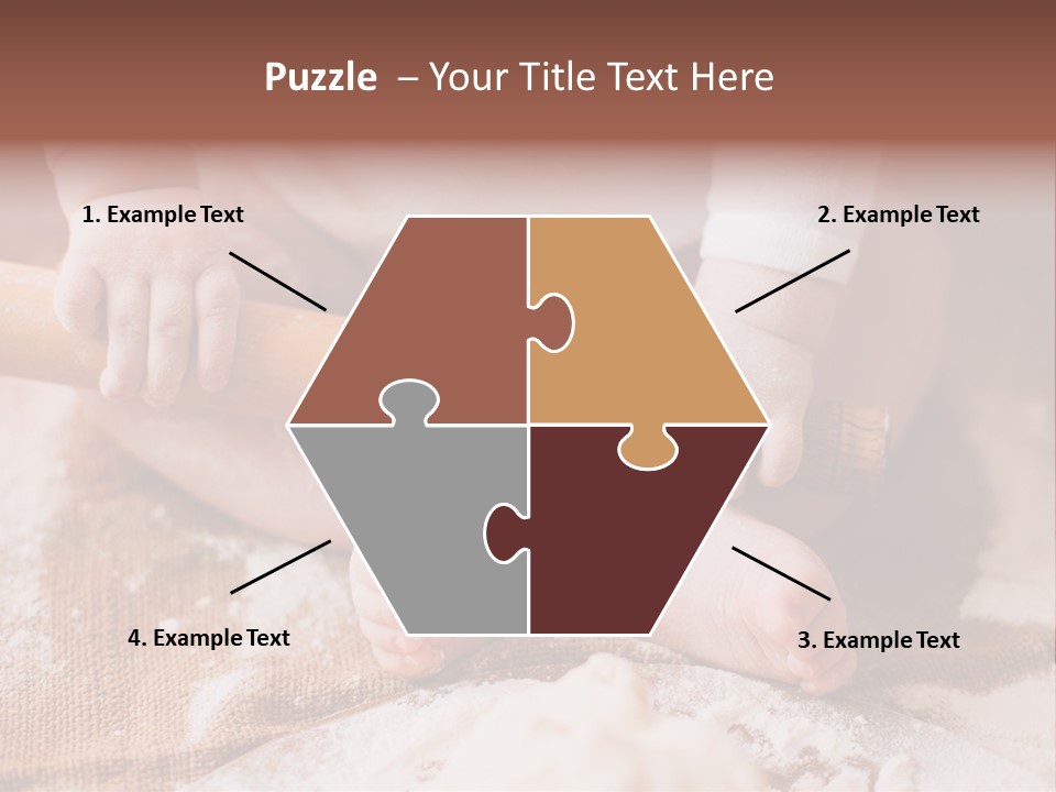 A Baby Holding A Rolling Pin On Top Of A Table PowerPoint Template