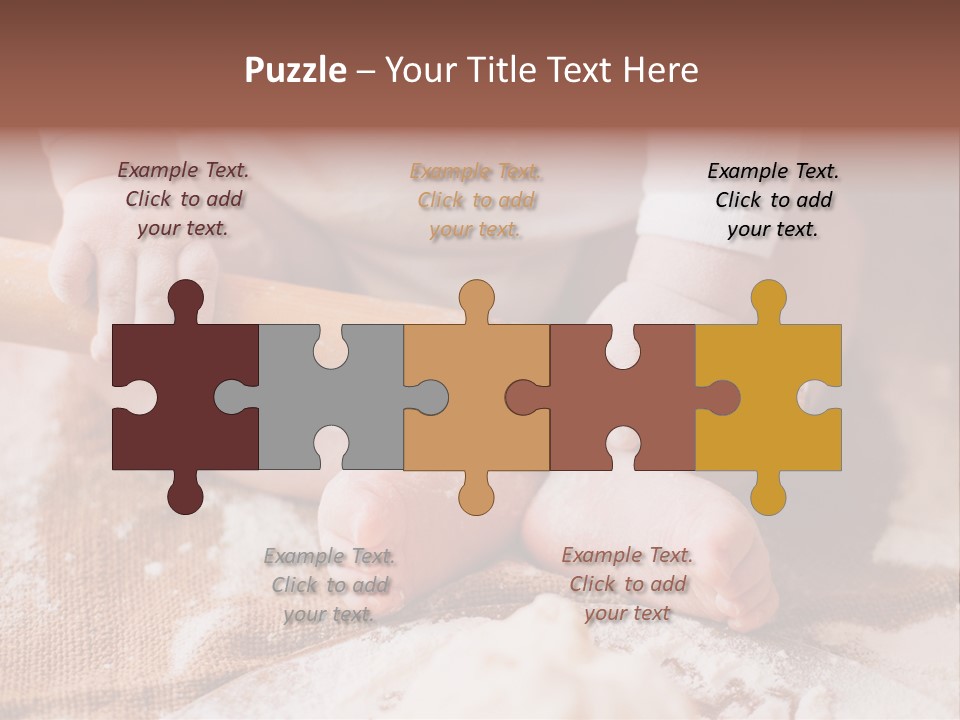 A Baby Holding A Rolling Pin On Top Of A Table PowerPoint Template