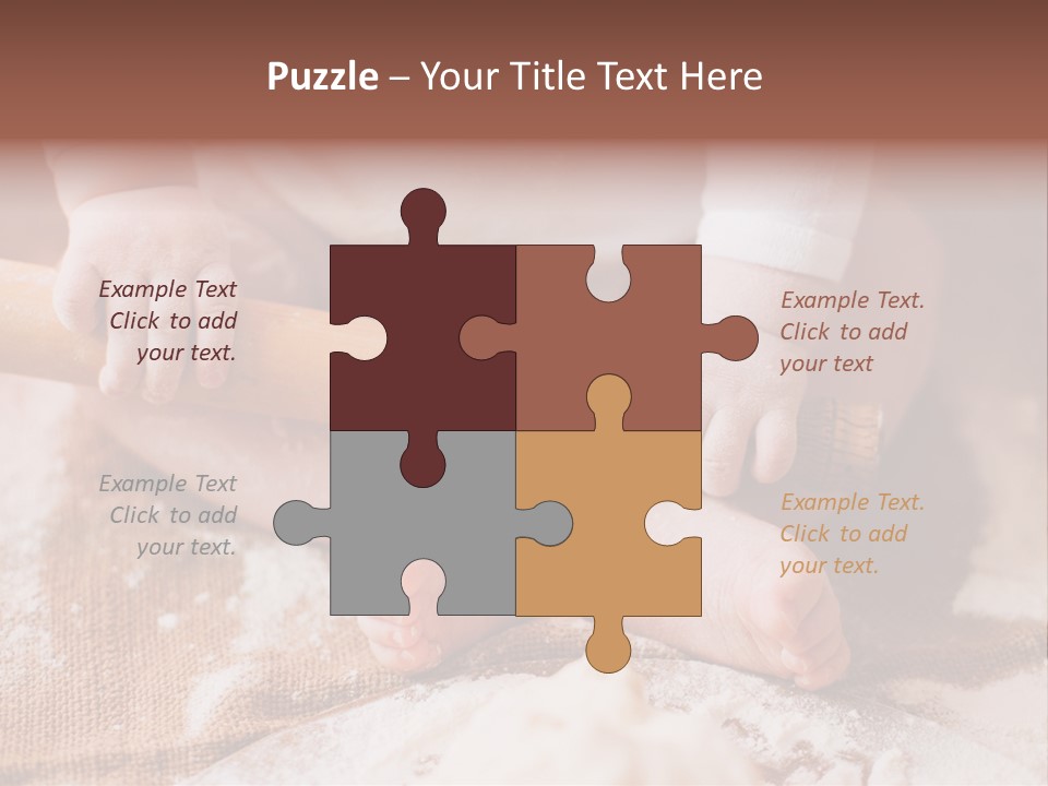 A Baby Holding A Rolling Pin On Top Of A Table PowerPoint Template