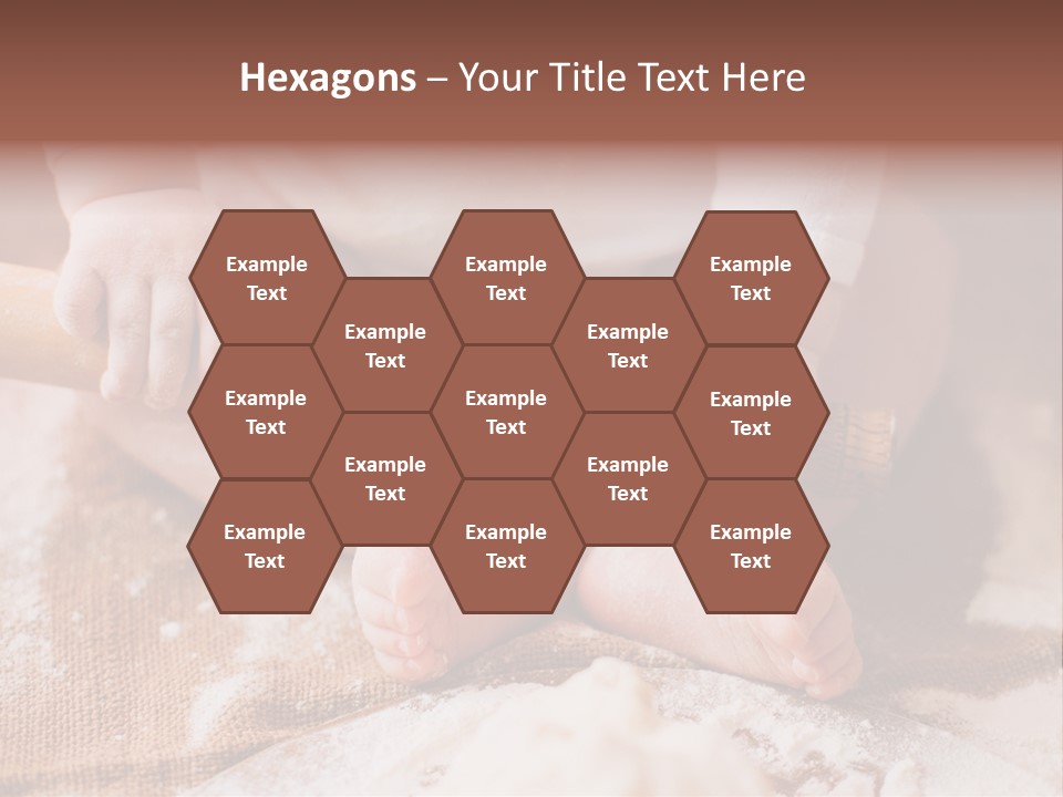 A Baby Holding A Rolling Pin On Top Of A Table PowerPoint Template