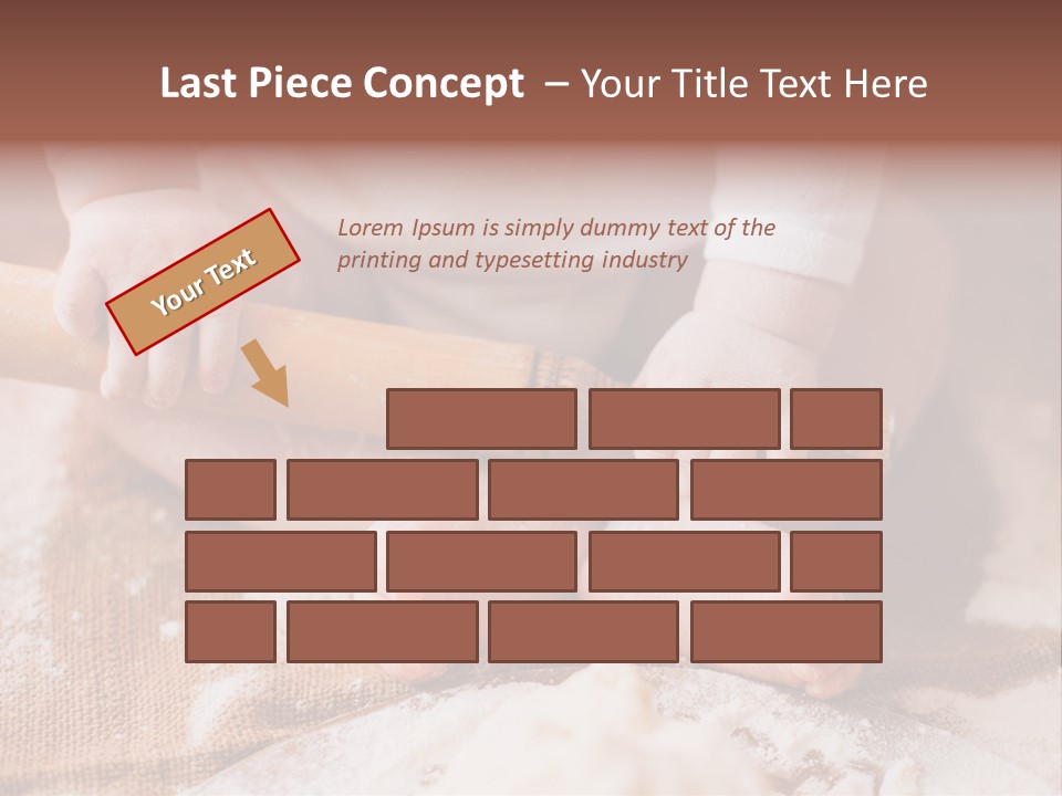 A Baby Holding A Rolling Pin On Top Of A Table PowerPoint Template