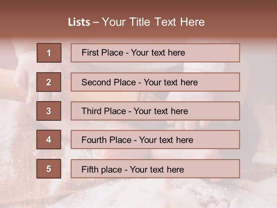 A Baby Holding A Rolling Pin On Top Of A Table PowerPoint Template