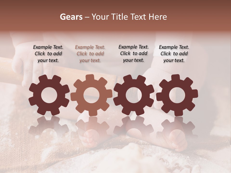 A Baby Holding A Rolling Pin On Top Of A Table PowerPoint Template