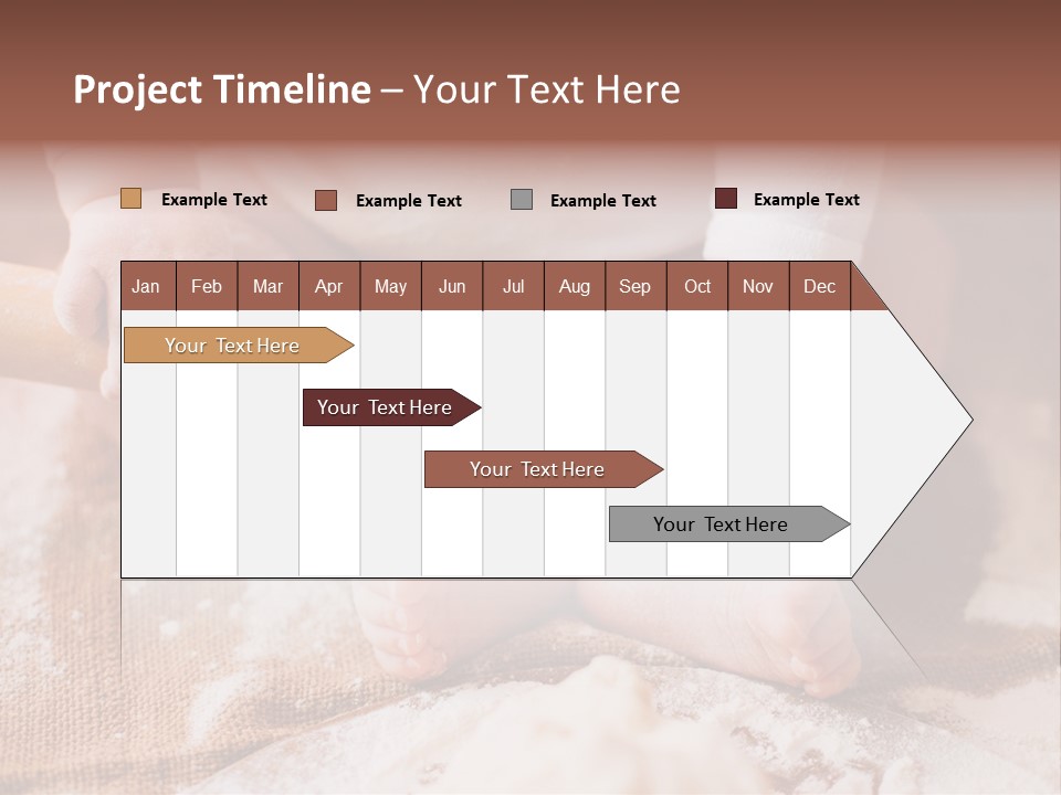 A Baby Holding A Rolling Pin On Top Of A Table PowerPoint Template