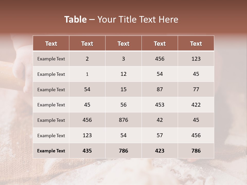 A Baby Holding A Rolling Pin On Top Of A Table PowerPoint Template