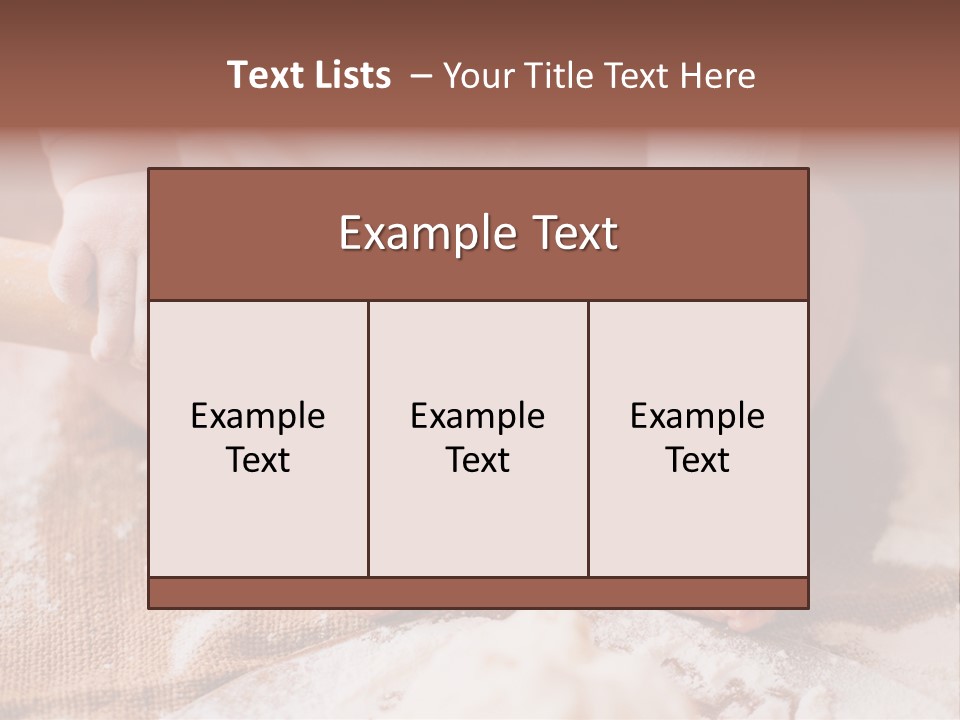A Baby Holding A Rolling Pin On Top Of A Table PowerPoint Template