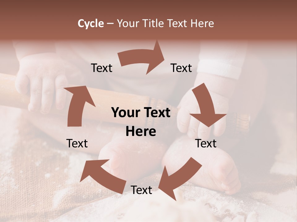 A Baby Holding A Rolling Pin On Top Of A Table PowerPoint Template