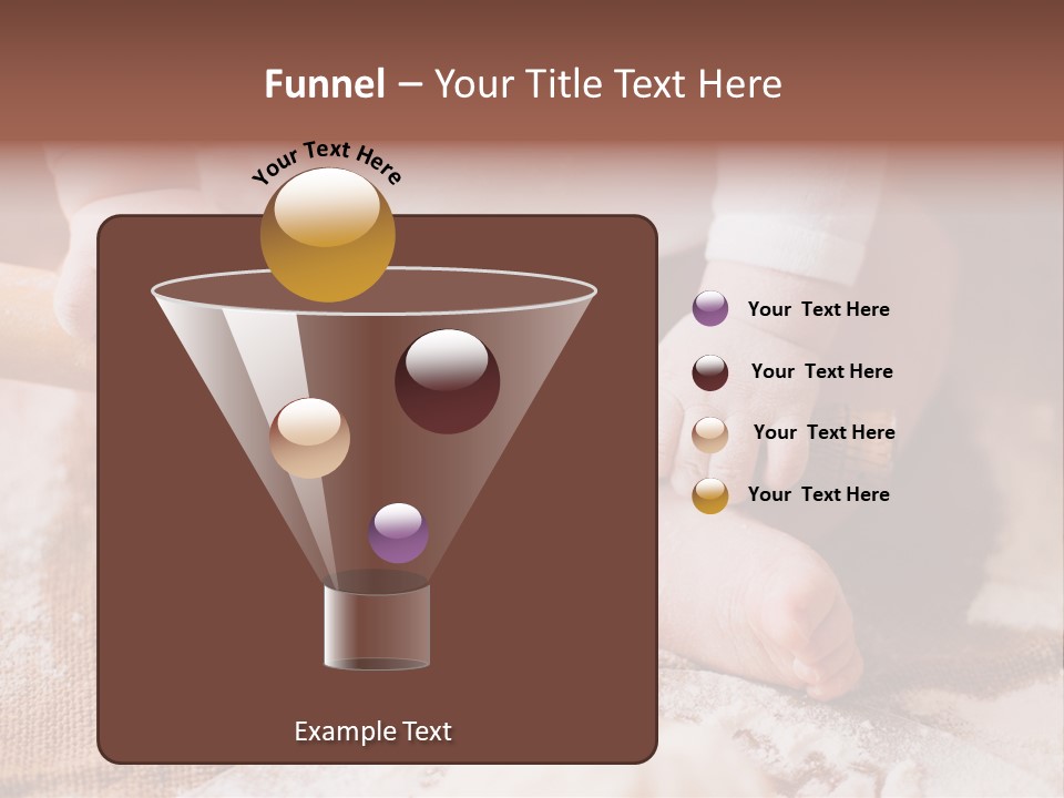 A Baby Holding A Rolling Pin On Top Of A Table PowerPoint Template