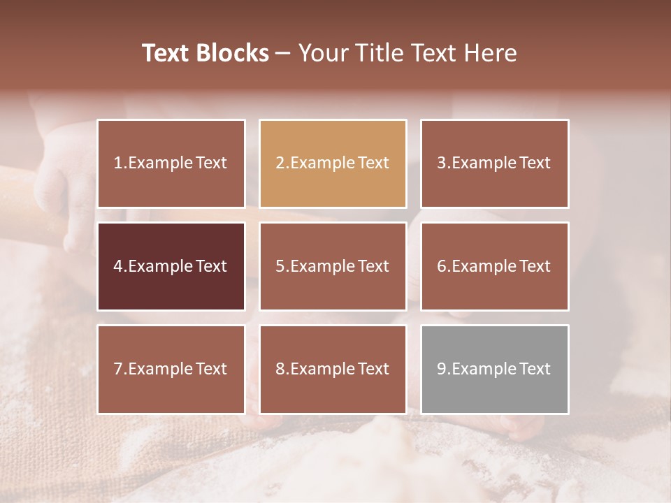 A Baby Holding A Rolling Pin On Top Of A Table PowerPoint Template