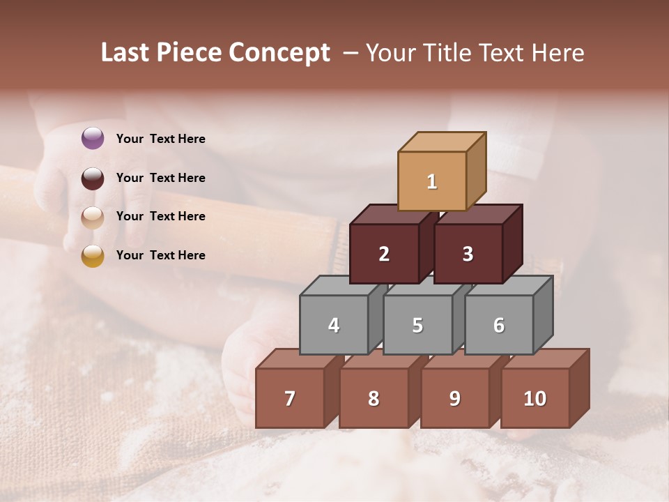 A Baby Holding A Rolling Pin On Top Of A Table PowerPoint Template