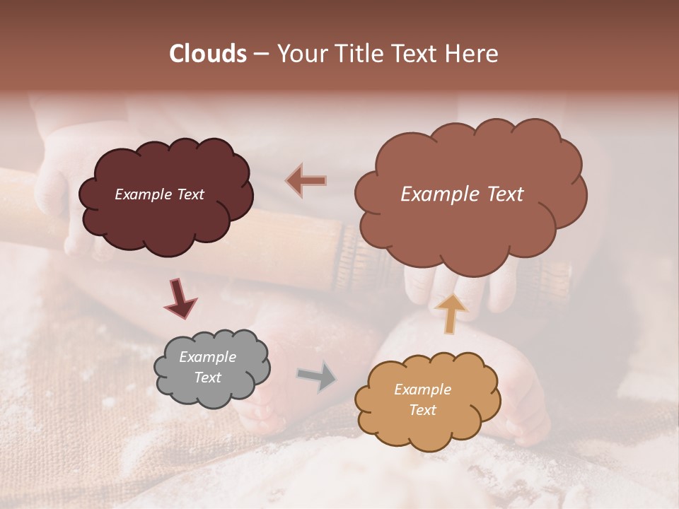 A Baby Holding A Rolling Pin On Top Of A Table PowerPoint Template