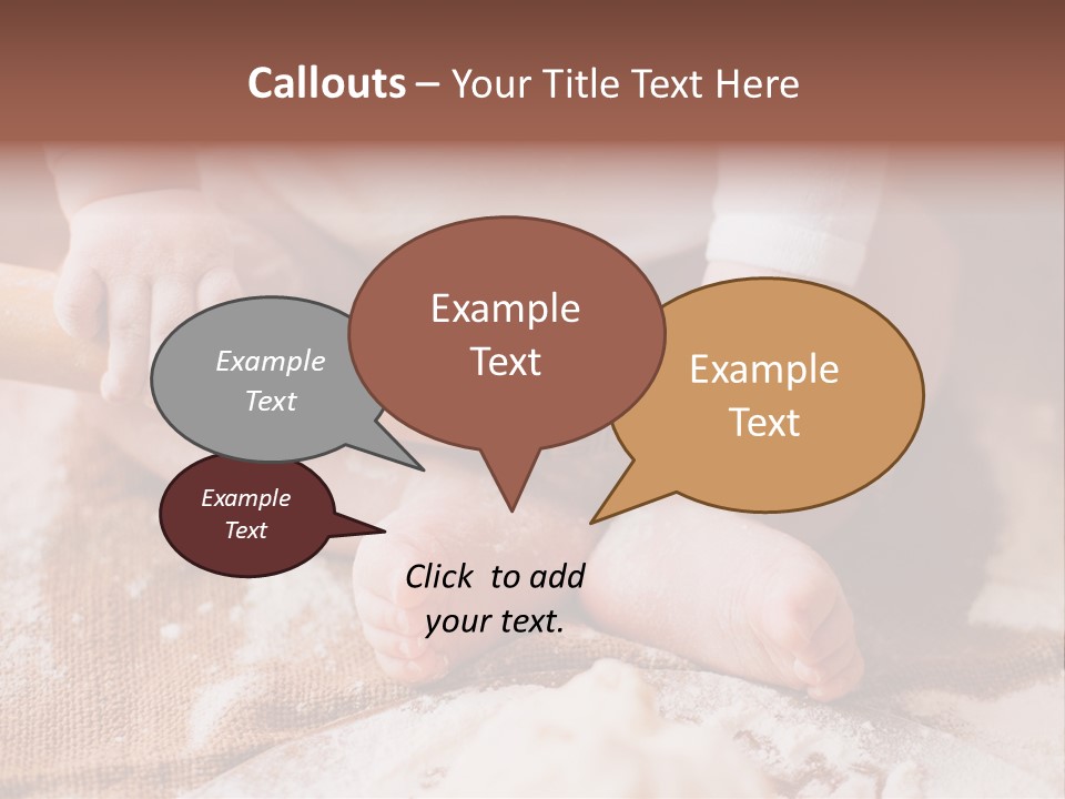 A Baby Holding A Rolling Pin On Top Of A Table PowerPoint Template