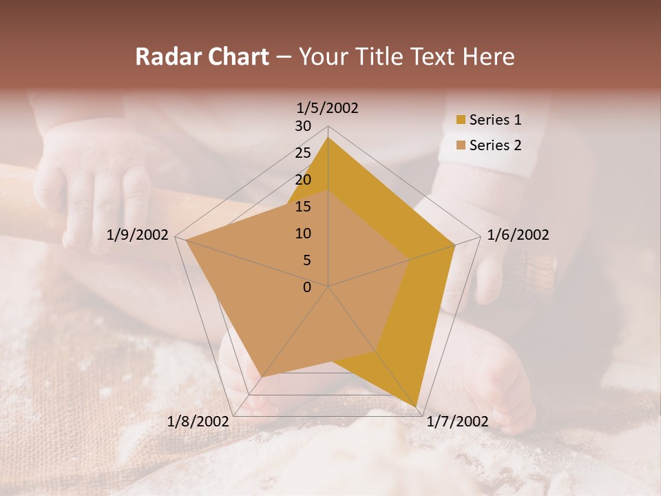 A Baby Holding A Rolling Pin On Top Of A Table PowerPoint Template