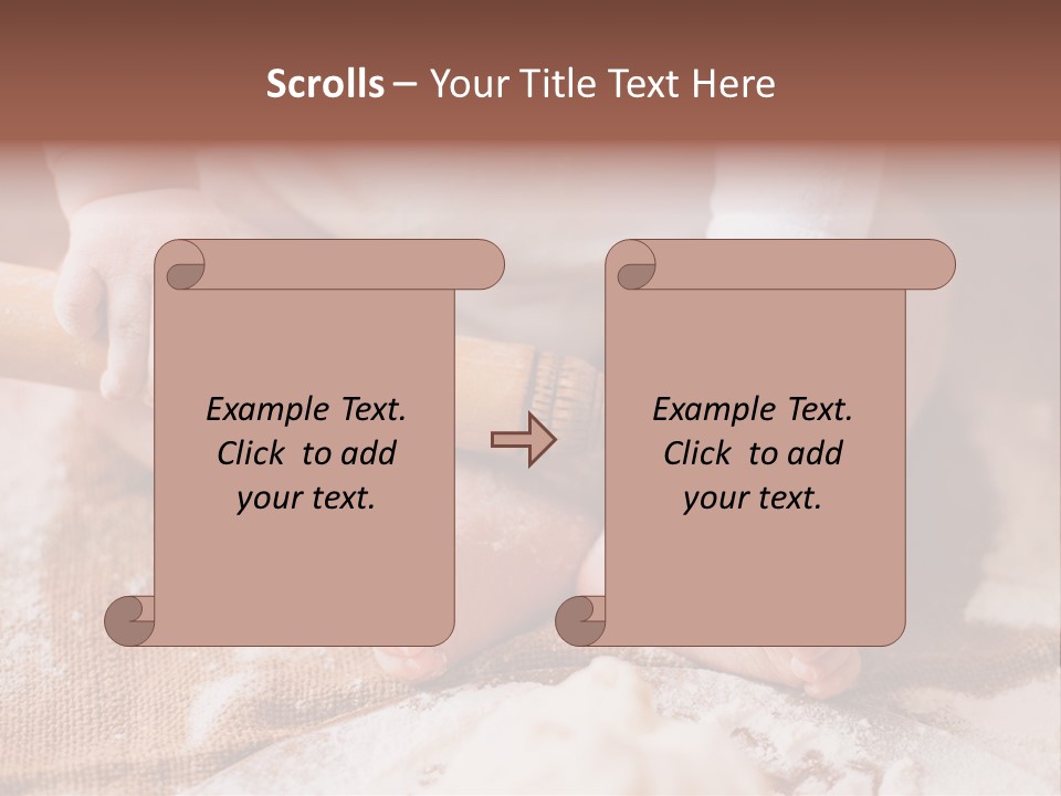 A Baby Holding A Rolling Pin On Top Of A Table PowerPoint Template