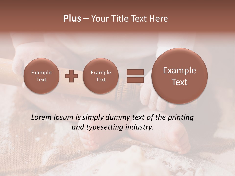 A Baby Holding A Rolling Pin On Top Of A Table PowerPoint Template